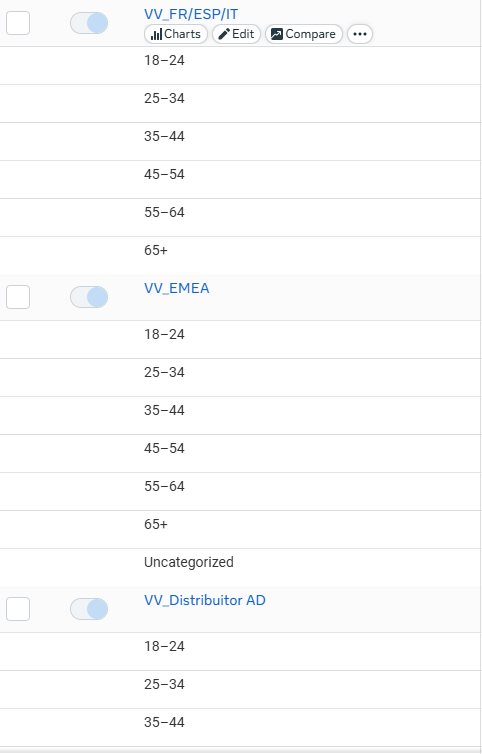 Google Ads — distribuție pe vârste și campanii